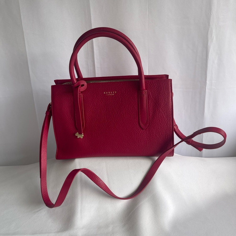 RADLEY LONDON Red Leather Structured Satchel - Picture 2 of 10